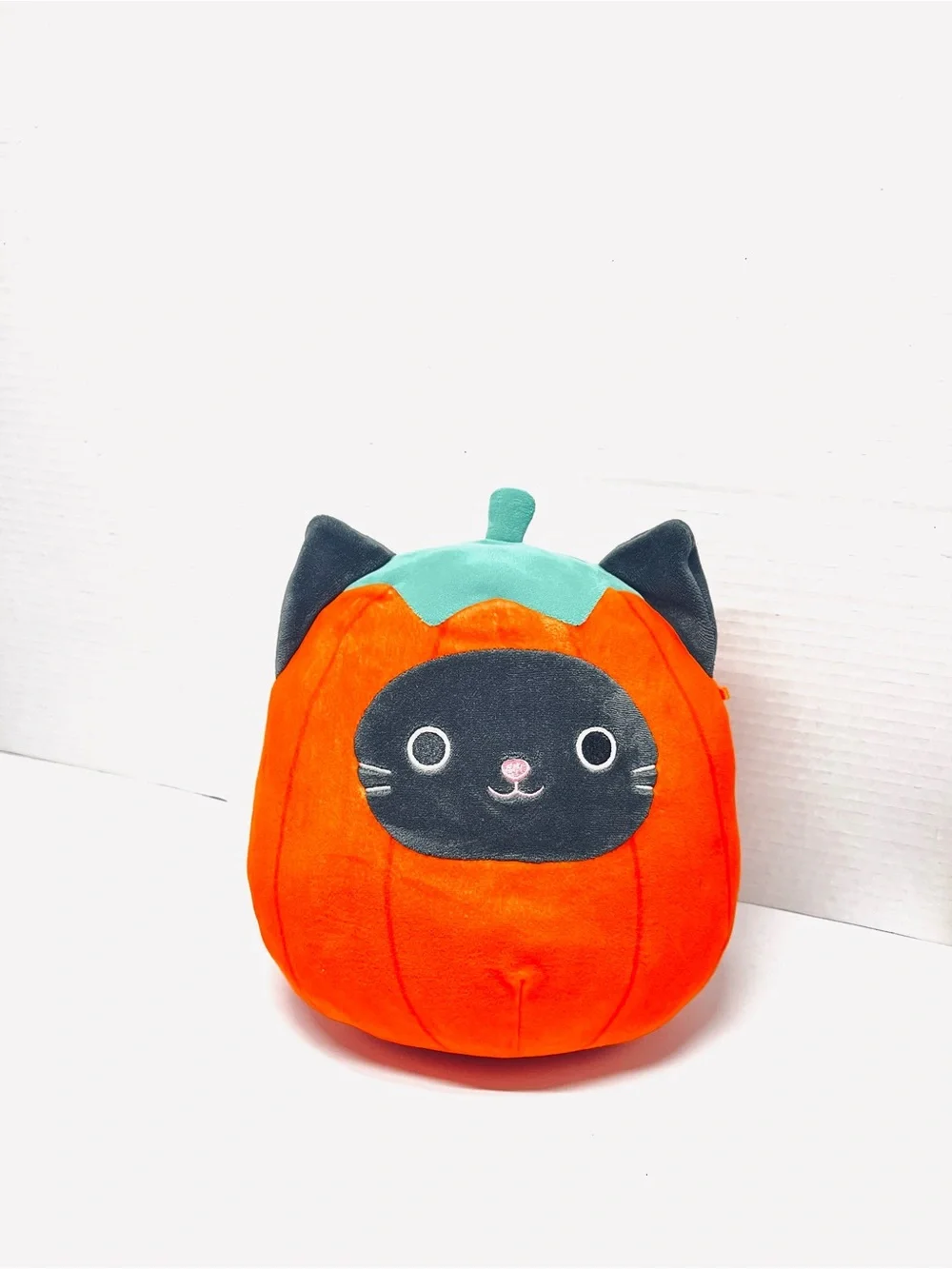 Plush Cat Halloween Pumpkin Cat Squishmallow- Orange and Black